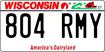 WI license plate 804RMY