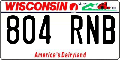 WI license plate 804RNB