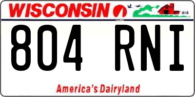 WI license plate 804RNI