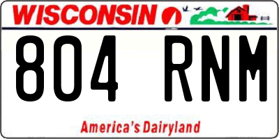 WI license plate 804RNM