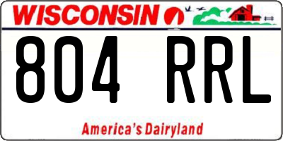 WI license plate 804RRL