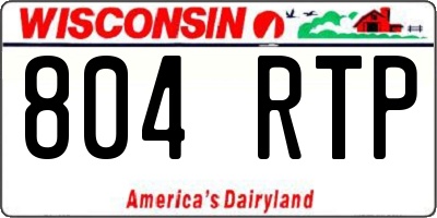 WI license plate 804RTP