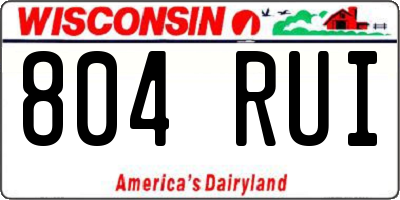 WI license plate 804RUI