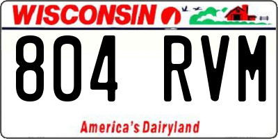 WI license plate 804RVM