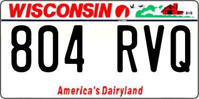 WI license plate 804RVQ