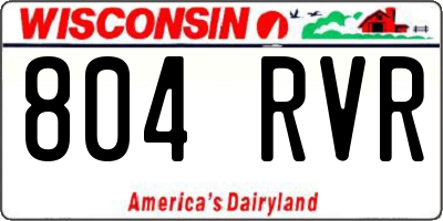 WI license plate 804RVR