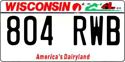 WI license plate 804RWB