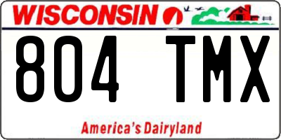 WI license plate 804TMX
