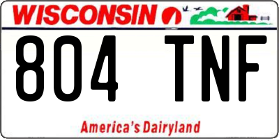 WI license plate 804TNF
