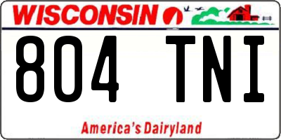 WI license plate 804TNI