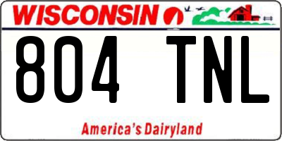 WI license plate 804TNL