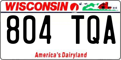 WI license plate 804TQA