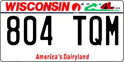 WI license plate 804TQM