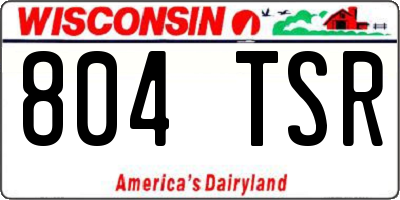 WI license plate 804TSR