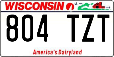 WI license plate 804TZT