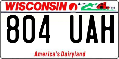 WI license plate 804UAH