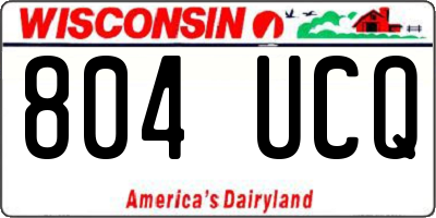 WI license plate 804UCQ