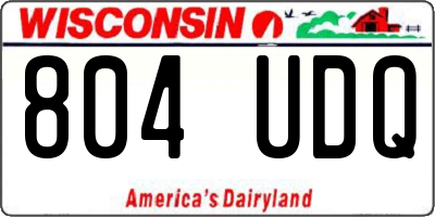 WI license plate 804UDQ