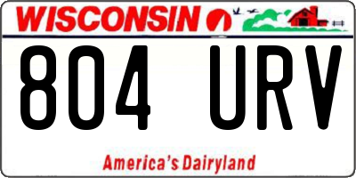 WI license plate 804URV