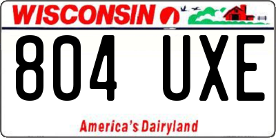 WI license plate 804UXE