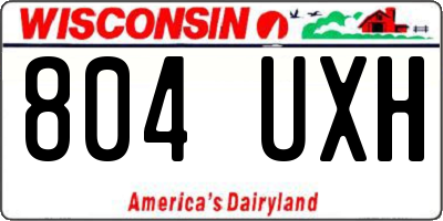 WI license plate 804UXH