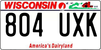 WI license plate 804UXK