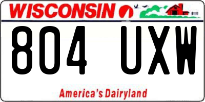 WI license plate 804UXW