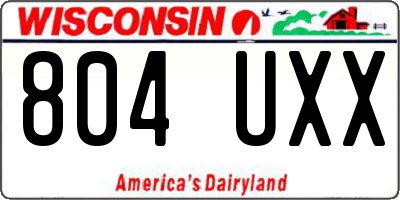 WI license plate 804UXX