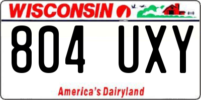 WI license plate 804UXY