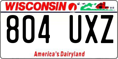 WI license plate 804UXZ