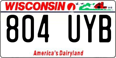 WI license plate 804UYB