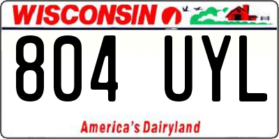 WI license plate 804UYL