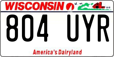 WI license plate 804UYR