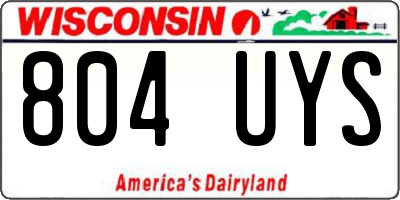 WI license plate 804UYS