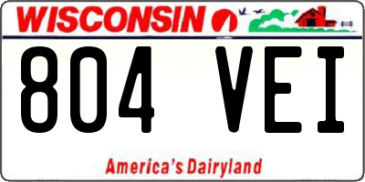 WI license plate 804VEI