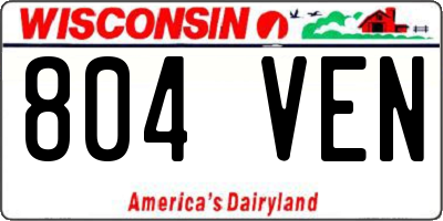WI license plate 804VEN