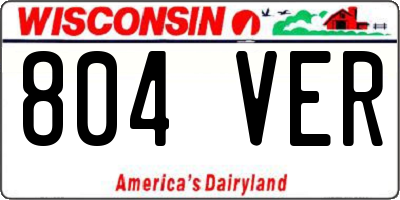 WI license plate 804VER