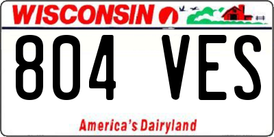 WI license plate 804VES