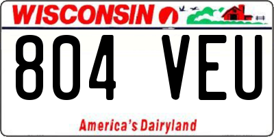 WI license plate 804VEU