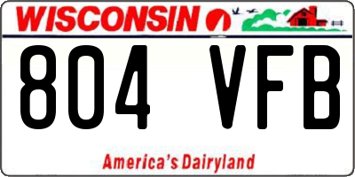 WI license plate 804VFB