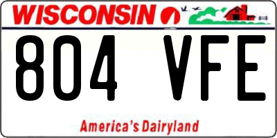 WI license plate 804VFE