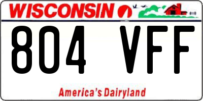 WI license plate 804VFF