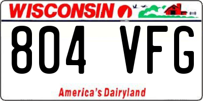 WI license plate 804VFG