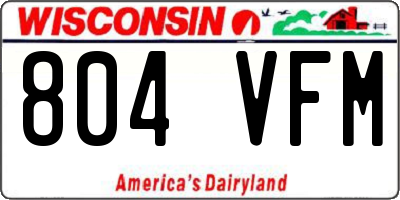 WI license plate 804VFM