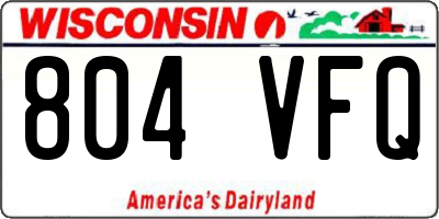 WI license plate 804VFQ