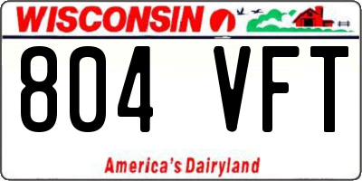 WI license plate 804VFT