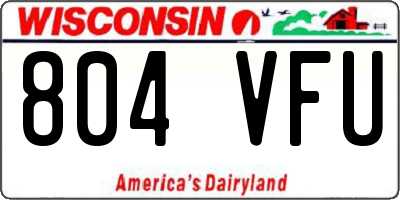 WI license plate 804VFU