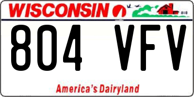 WI license plate 804VFV