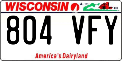 WI license plate 804VFY