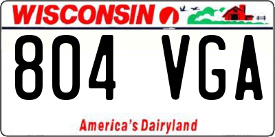 WI license plate 804VGA
